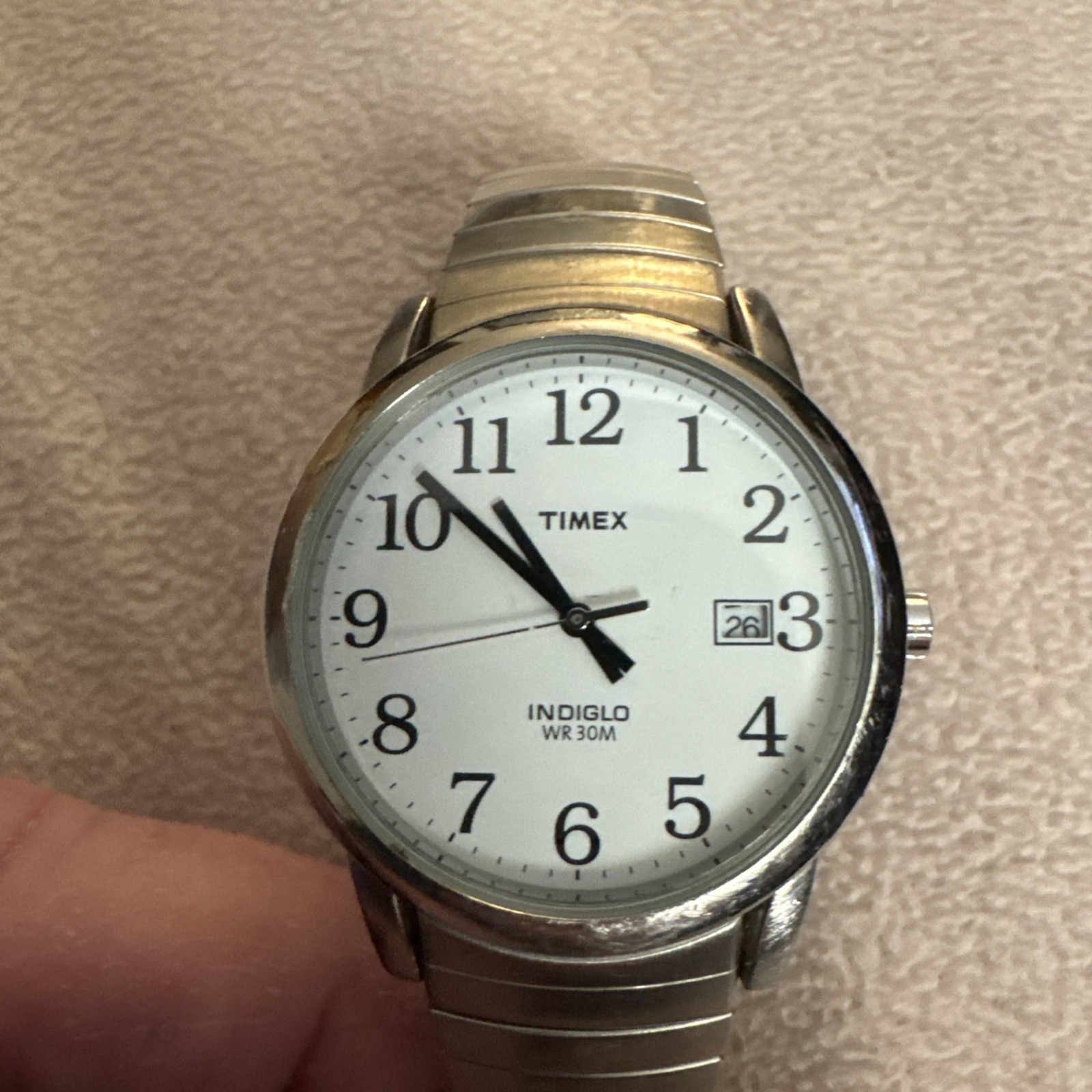 WORKING Men’s Timex Indiglo Quartz Water Resistance WATCH #186