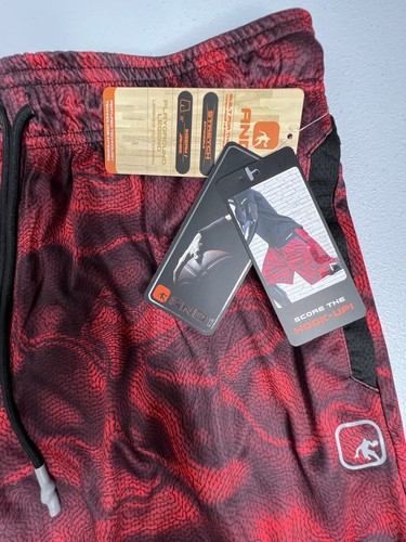 AND1 Basketball Shorts Men's Small Red Black Polyester Elastic Waist Pockets New - Picture 4 of 7