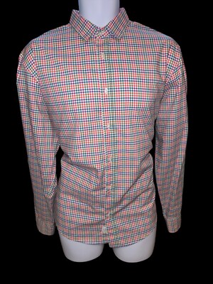 Frank & Eileen Paul Shirt Mens M Multi Plaid Long Sleeve Cotton Preppy Manager
