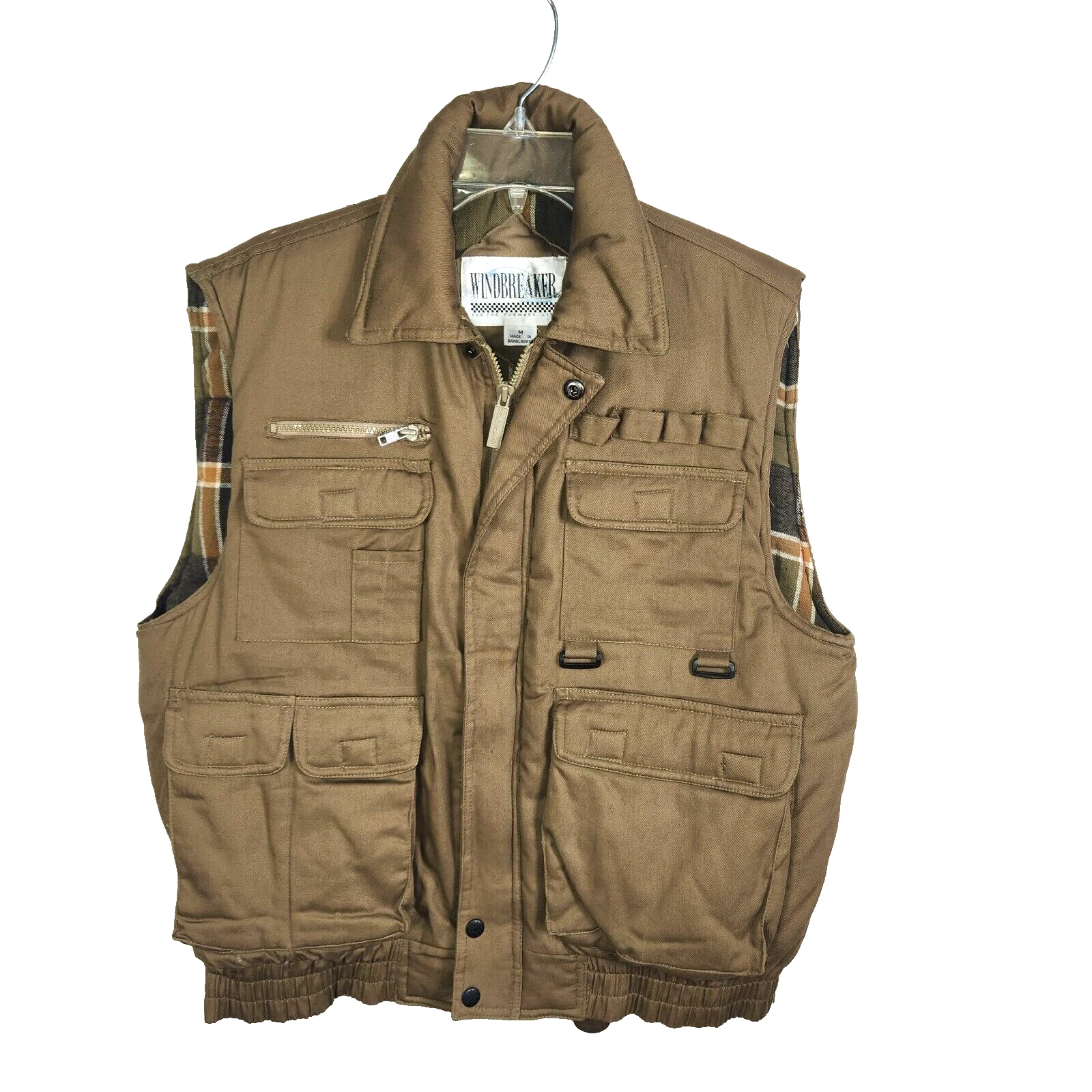 Windbreaker Vest M Quilted Warm Full Zip Sleeveless Outdoor Hunting Sportsman