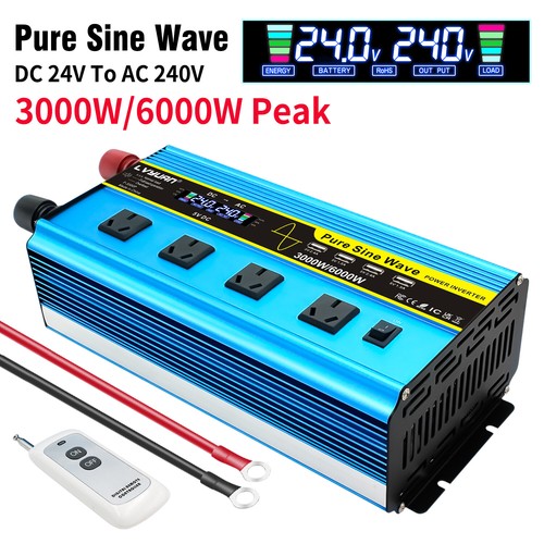 2000W/3000W/4000W Pure Sine Wave Inverter 12V/24V to 240V – 3 AC Outlets + 4 USB - Picture 37 of 65