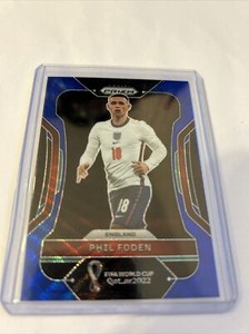 2022 Panini Prizm FIFA World Cup Qatar Phil Foden Blue Wave 45/199 #93 England