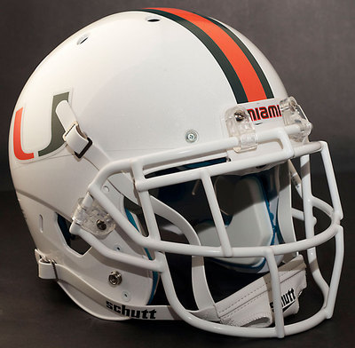#ad #ad *CUSTOM* MIAMI HURRICANES Schutt XP GAMEDAY Football Helmet with EGOP Facemask $329.99
