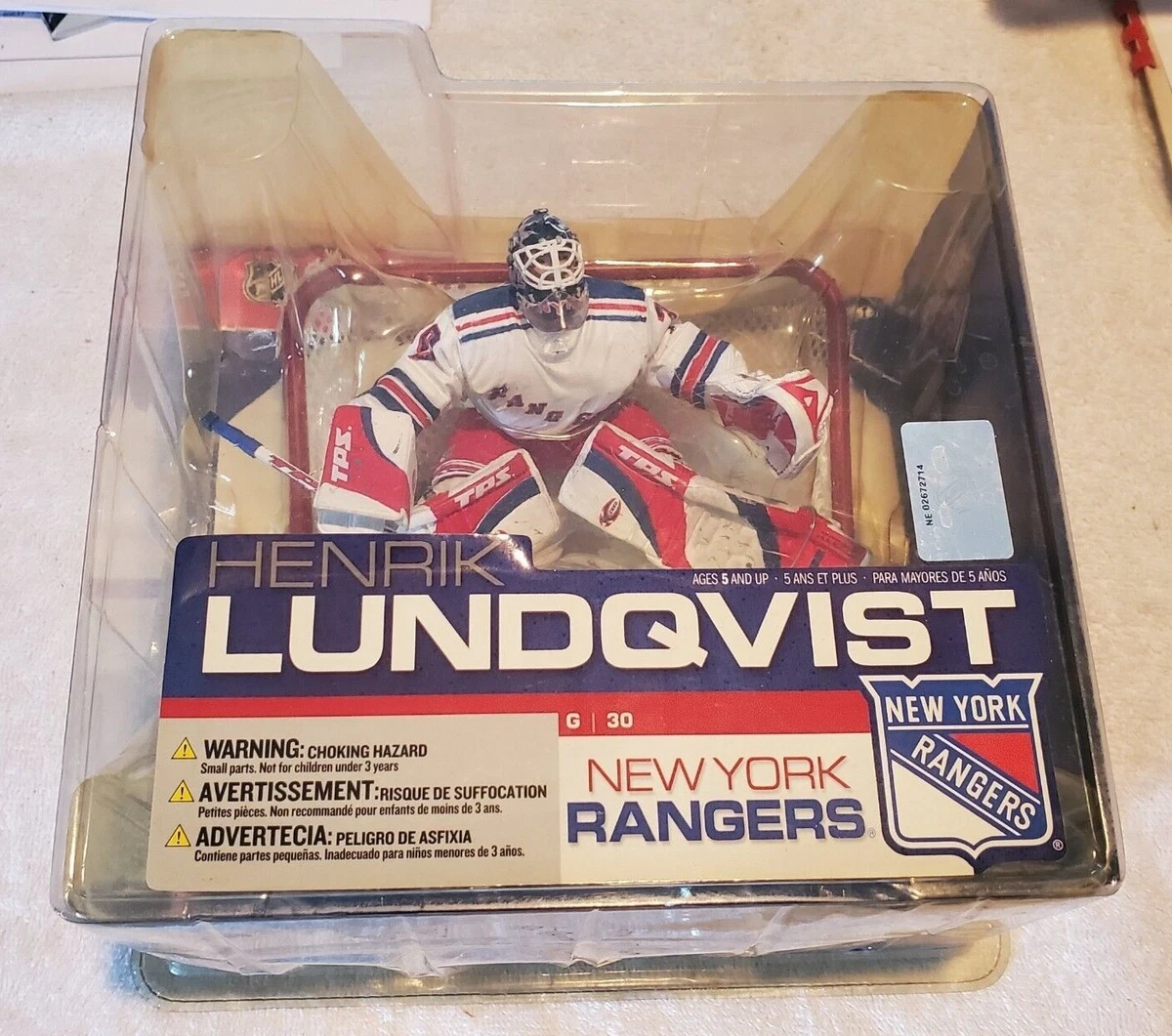 NHL 13 HENRIK LUNDQVIST MCFARLANE WHITE JERSEY CHASE NEW YORK