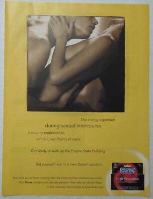 1999 DUREX High Sensation Latex Condoms Magazine Ad