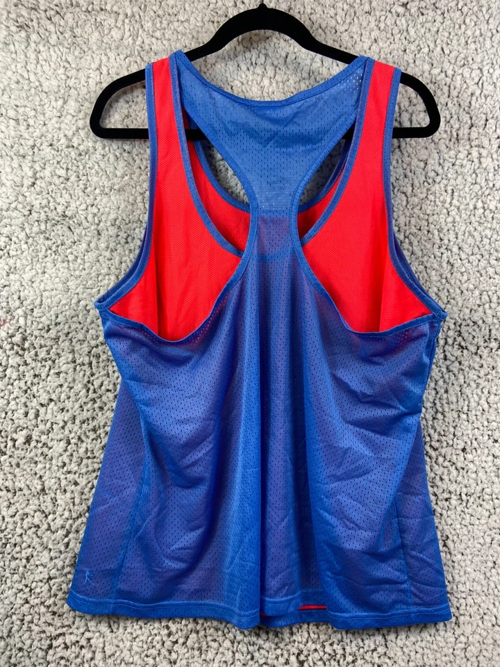 Blue & orange sleeveless mesh layered active tank top women's size 2XL - Image 4 of 4