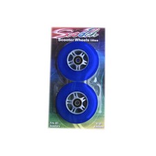 2 Blue/Gray Wheels W/Abec 7 Bearings for RAZOR SCOOTER 100mm