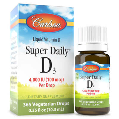 Carlson Labs Vitamin D3 Tropfen 4000 IE 100mcg Knochen- & Immununterstützung 10,3 ml