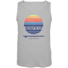 Surf's Up Cloudbreak Beach Heather Grey Adult Tank Top