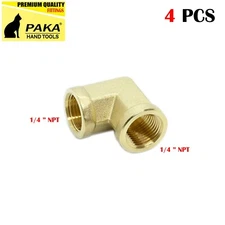4 Pcs 1/4 NPT Female Pipe ELBOW Brass Fitting Equal Fuel Air Water Oil Gas
