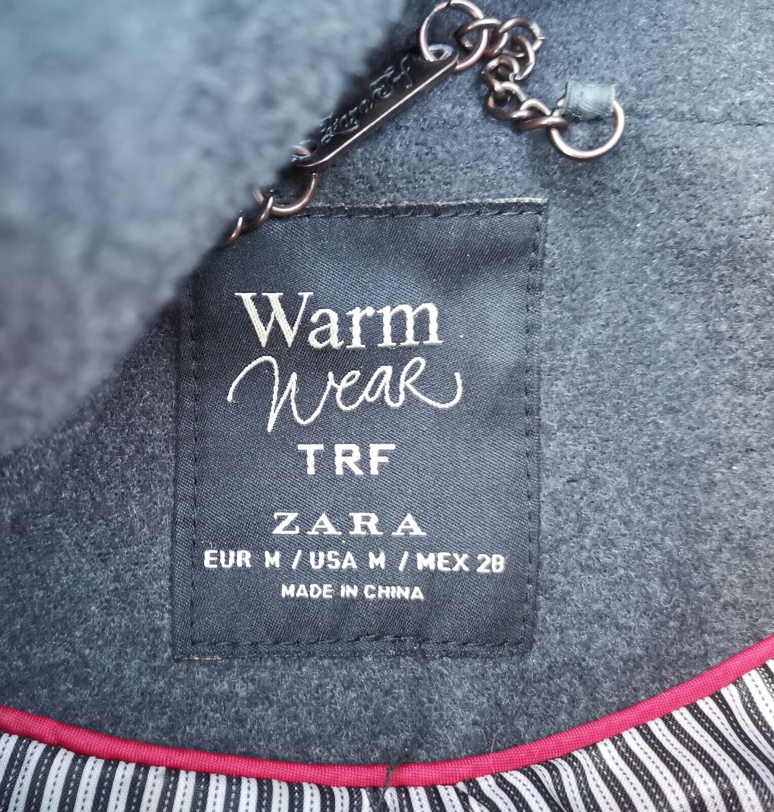 Zara TRF Warm Wear Womens Medium Grey Peacoat Dou… - image 2