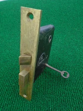 KEAN & DOTY 5 5/8" FACE MORTISE LOCK with KEY - CIRCA 1890 FULLY RESTORED(17033)