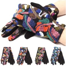 Woman's vintage Touch Screen Thermal Insulated Fur lined Winter Warm Gloves NEW