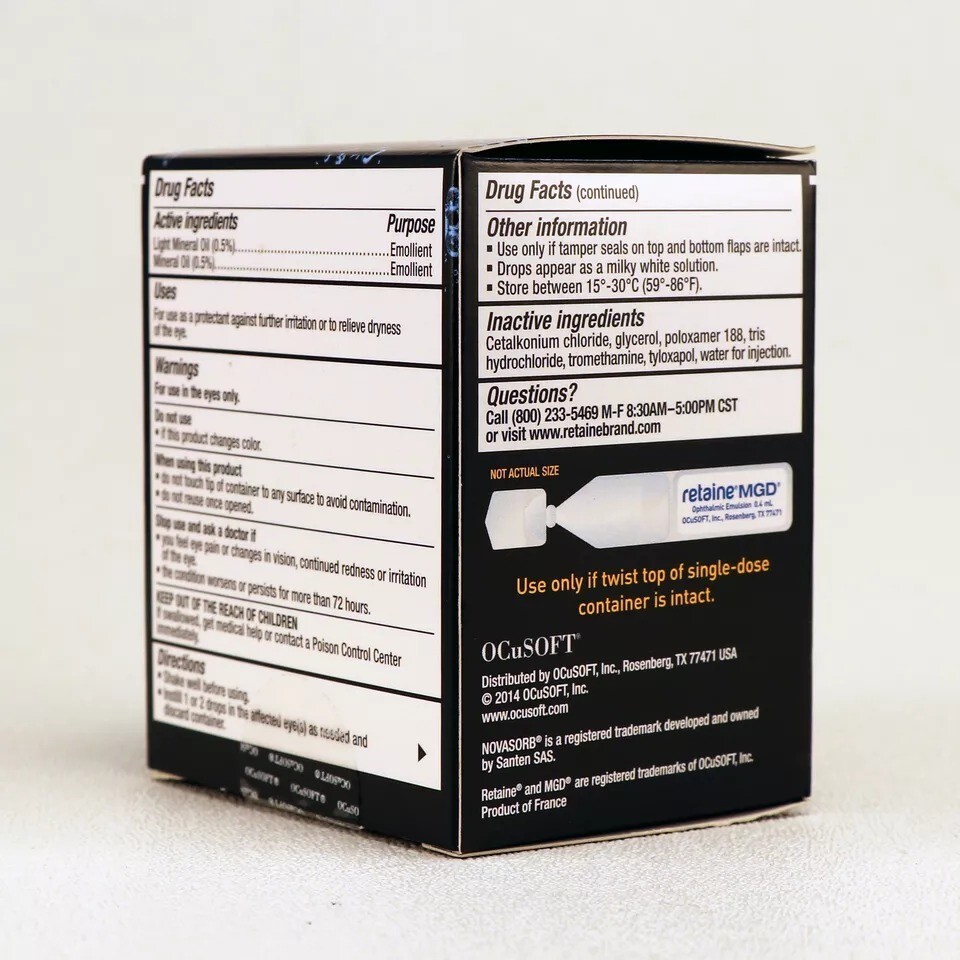OCuSOFT Retaine MGD Complete Dry Eye Relief Lubricant Eye Drops 30 ...