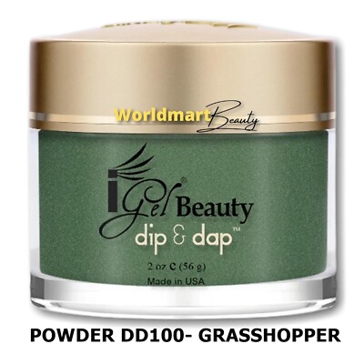 IGel Beauty Dip & Dap Acrylic Dipping Nail Polish POWDER DD100- GRASSHOPPER