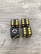 4x Black Yellow Dice Valve Stem Cap Car Truck Motorcycle Bicycle Bike Wheel 4x Black Yellow Dice Valve Stem Cap Car Truck Motorcycle Bicycle Bike Wheel