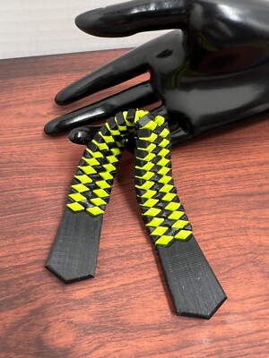 Black/neon yellow jester style Chotki/Plastic/handmade 3Dprinted Size21cm 31gram