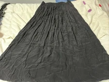 1x Joan Vass Black Lined Pleaded Skirt Flared 39in -05