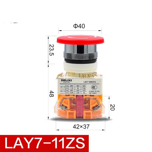 1 PIEZA NUEVO INTERRUPTOR DE BOTÓN DE EMERGENCIA DELIXI LAY7-11ZS - Imagen 6 de 6