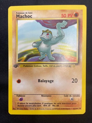 First Edition Machop Pokemon 1st Edition Base Set Machoc Machop FRENCH NM/Mint | eBay