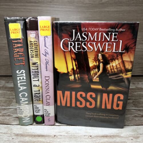 Lot of 4 LARGE PRINT Hardcovers - Romance "Love Against the Odds" Bundle