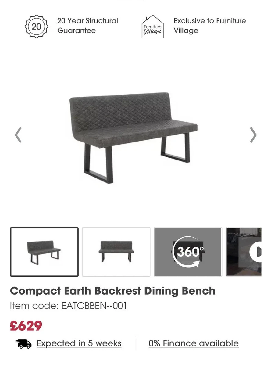 1 2 Price Was 629 Furniture village Compact Earth Backrest