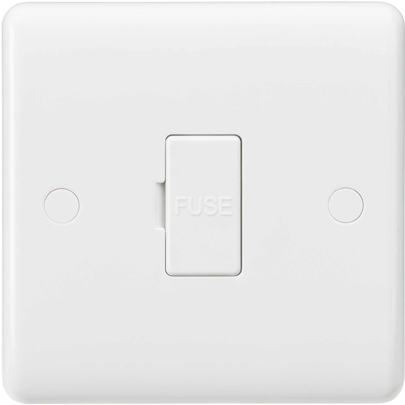 White Curved Edge Wiring Accessories 13A Fused Spur Unit with 3A Fuse Fitted