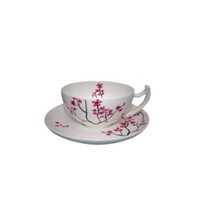 Tasse Mit Untertasse Cherry Blossom 180Ml Weiß Rosa Porzellan Tealogic
