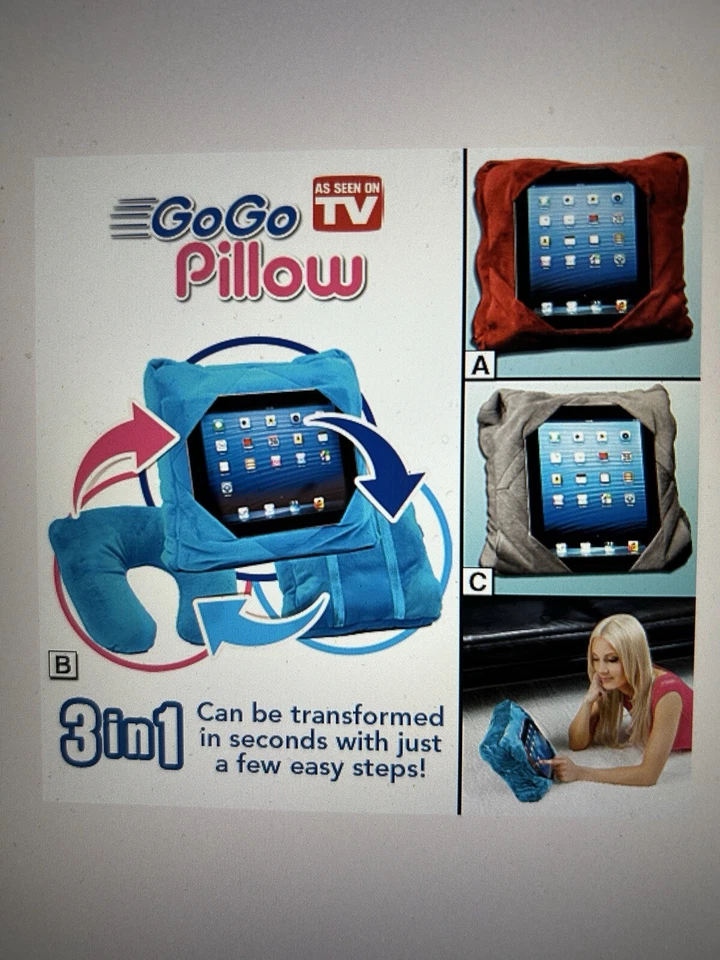 Travel Neck Pillow GoGo  -As Seen On TV- GoGoTablet Holder Pillow, Color Choices - Image 2 of 4
