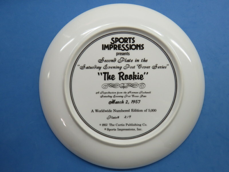 Rare 10" Gold Edition SPORTS IMPRESSIONS Plate "The Rookie" 1957 Norman