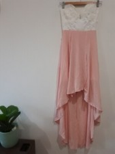 Loving Things Dress  Peach Lace Bodice Womens Size 8  Hi Low Cocktail Party New