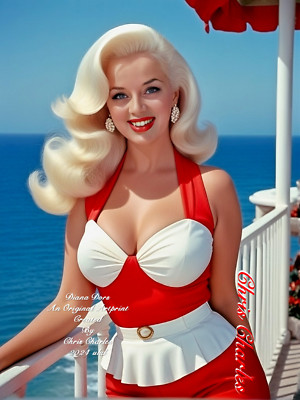 DIANA DORS von Chris Charles Ein Original KUNSTDRUCK A3 UHD Portrait