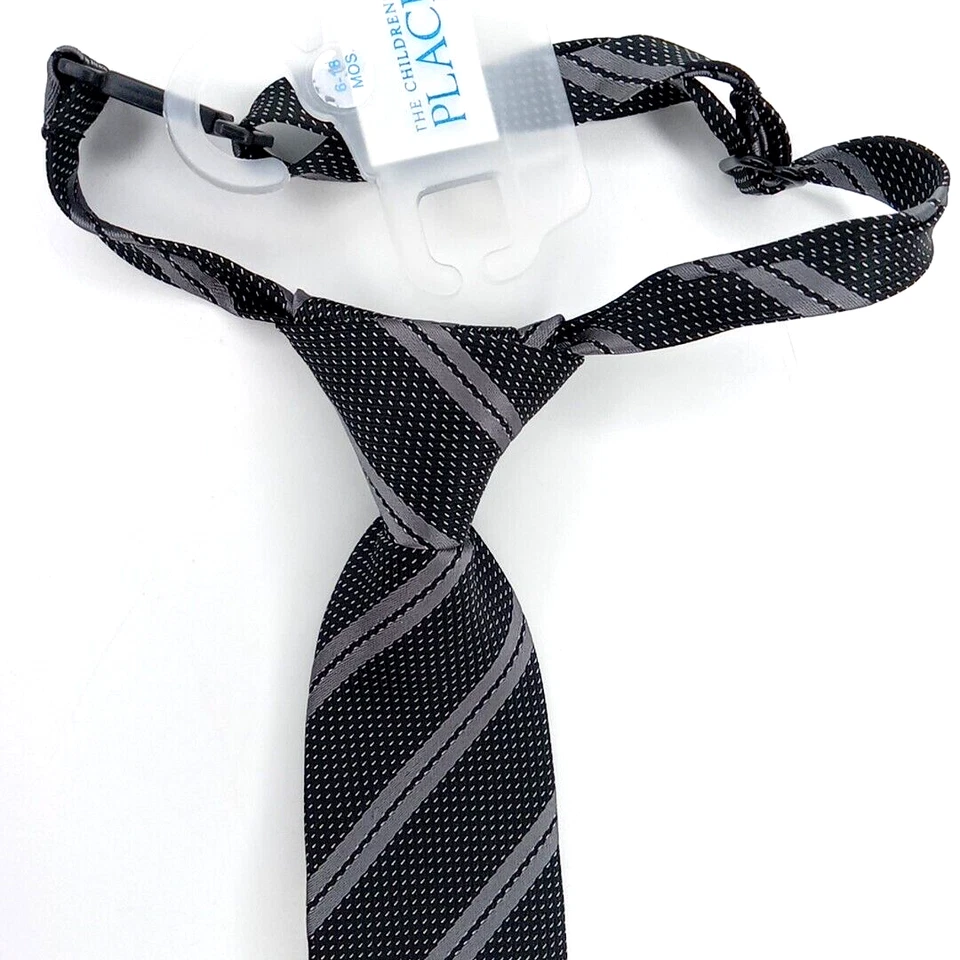 Corbata The Childrens Place bebé/niño pequeño 6-9-12-18 Mos negra/gris corbata bonita Foto 2 de 4