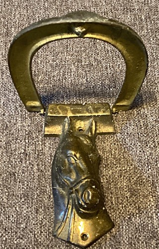 Vintage Brass Horse Head Horse Shoe Door Knocker ~FREE SHIPPING~ - Picture 2 of 3