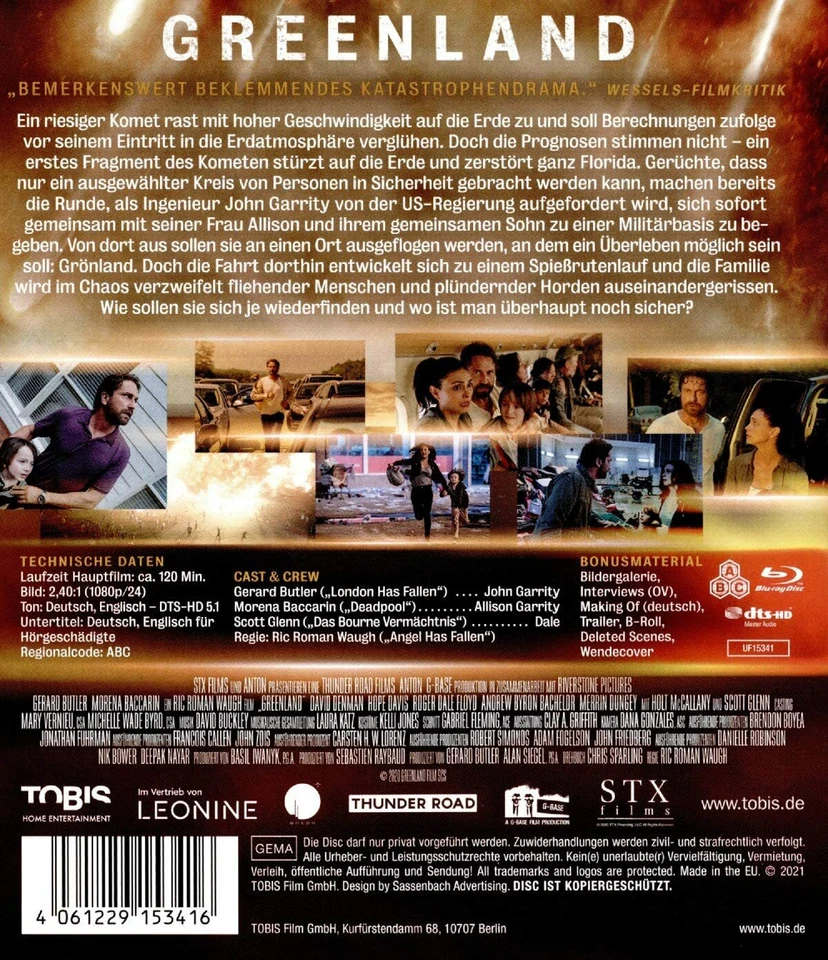 GREENLAND *2020 / Gerard Butler* NEW Region B Blu-ray **FREE TRACKED POSTAGE*** - Image 2 of 2