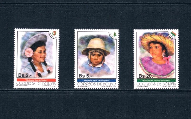 $42.75 Scott Value - 1994 BOLIVIA Niños, Disfraces Sudamérica CV MNH NH UMM Foto 3 de 4