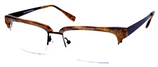 SEE 1817 France Light Brown Matte Half Rimless 54-18-145 Eyeglasses Frame 