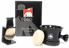 GBS Men's Grooming Set with Mug Knob Handle, 100 Synthetic Shaving Brush