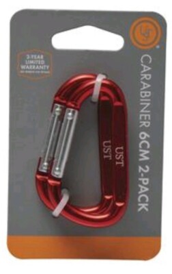 Lot De 2 Mousquetons UST 6cm Pour Survie, Rando, Camping, Couleur Aléatoire, Neufs