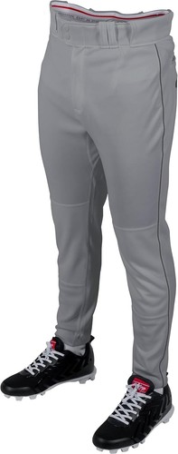 Rawlings Pantalon de baseball Pro 150 Series pour homme | Coupe jogging | Tailles adultes | Options unies et passepoilées, Gris/bleu marine, Moyen