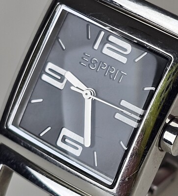 Esprit EP 4029 All Stainless Steel Square Bracelet Black Dial 