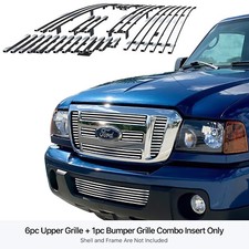 For 2006-2012 Ford Ranger Fx4xlxlt Stainless Chrome Billet Grille Insert Combo For 2006-2012 Ford Ranger Fx4xlxlt Stainless Chrome Billet Grille Insert Combo