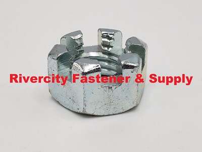 3/4-10 Slotted  Castle Nuts Coarse Thread 3/4x10 Nut 3/4'' x 10 Zinc Plated Steel