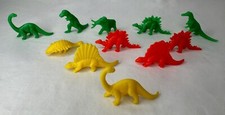 Lot of 11 Vintage Neon Plastic Toy Dinosaurs