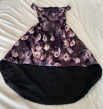 slate willow dress off shoulder floral size 2 High Low Hem