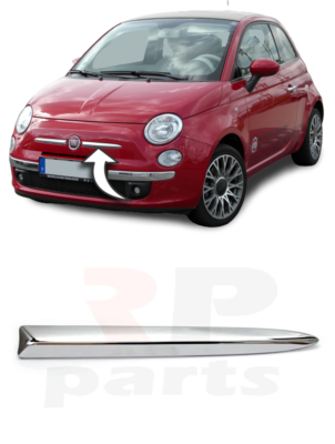 Ruiqas Links en Rechts Voorbumper Bovenste Molding Chrome Trim Paar Set voor Fiat 500 (312) 2007-2015
