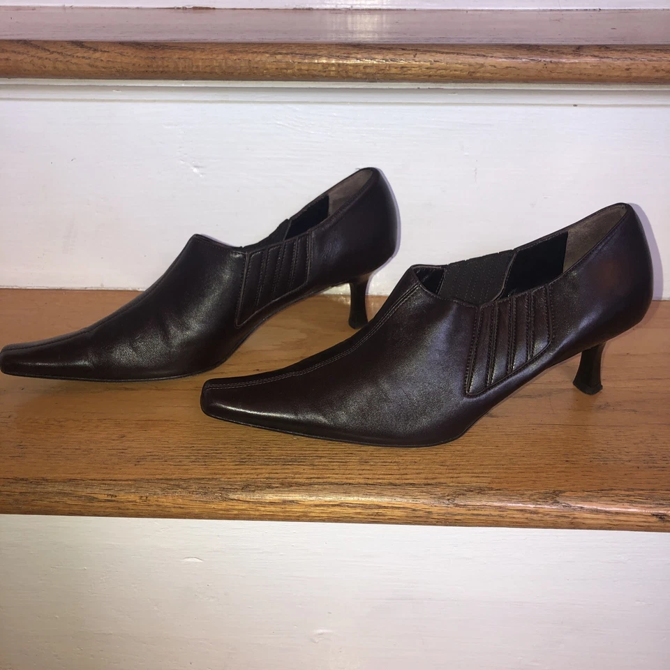 Zapatos/Botín Versani -Hecho en Italia- Talla 10 Cuero Marrón Foto 4 de 4