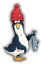 Funny Penguin Sketch Car Bumper Sticker Decal - ''SIZES''