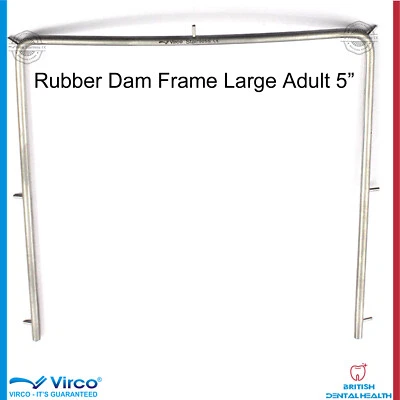 VIRCO UK DENTAL RUBBER DAM FRAME ADULT LARGE 5" AUTOCLAVABLE ORTHO STAINLESS STEEL