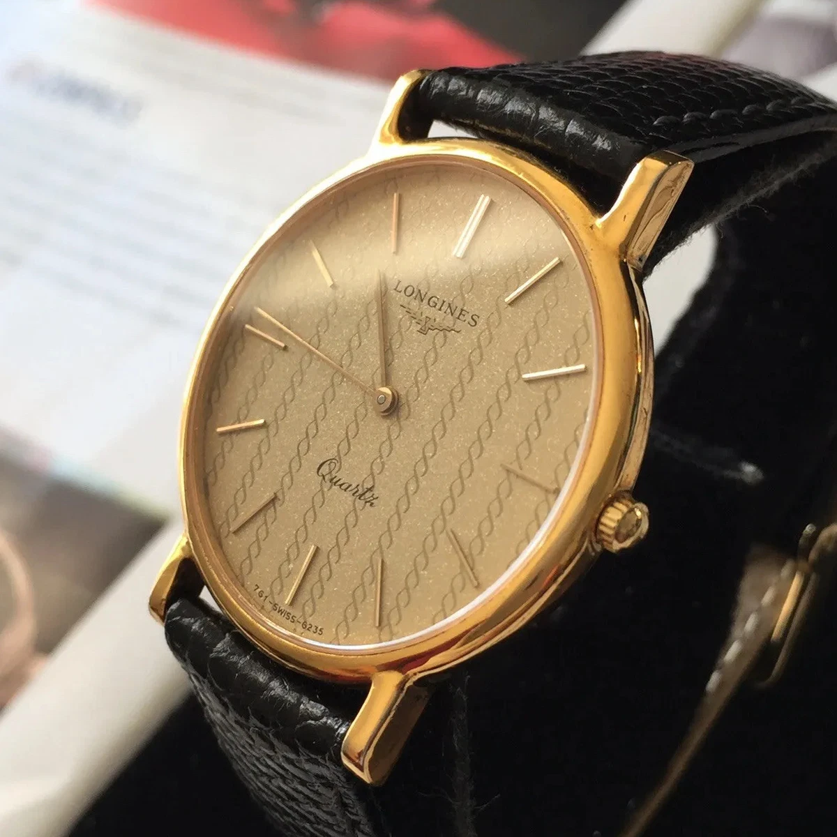 Longines gold shop plated mens watch